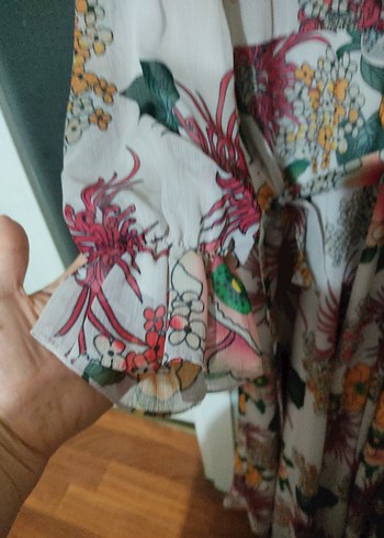 Çiçek Desenli Uzun Kollu Bohem Elbise - Görsel 2