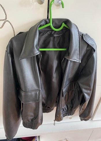 Siyah Deri Biker Ceket