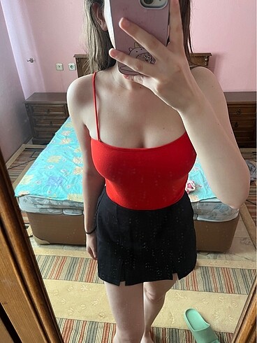 s Beden Kırmızı crop