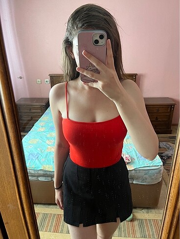 s Beden kırmızı Renk Kırmızı crop