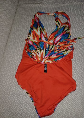 Renkli Bağlamalı Drapeli Kadın Mayo - Görsel 4