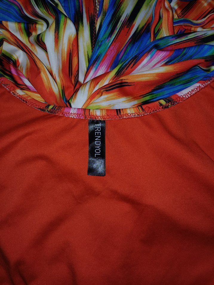 Renkli Bağlamalı Drapeli Kadın Mayo - Görsel 5