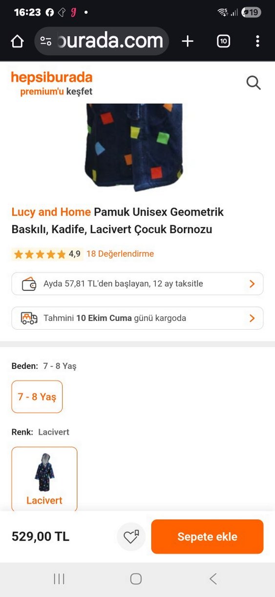 Renkli Kare Desenli Kapüşonlu Bornoz - Görsel 4