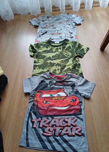 3lü Gri Baskılı Erkek Çocuk Tişörtü