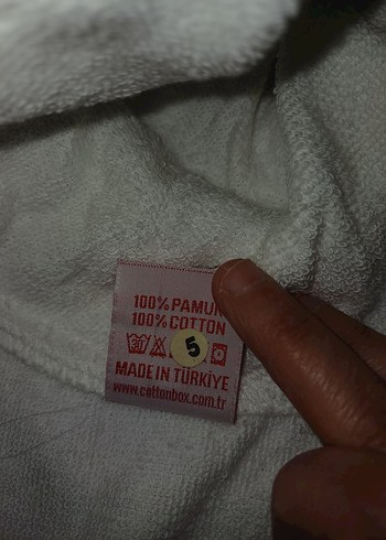 Kapüşonlu Erkek Çocuk Bornoz Beyaz - Görsel 4