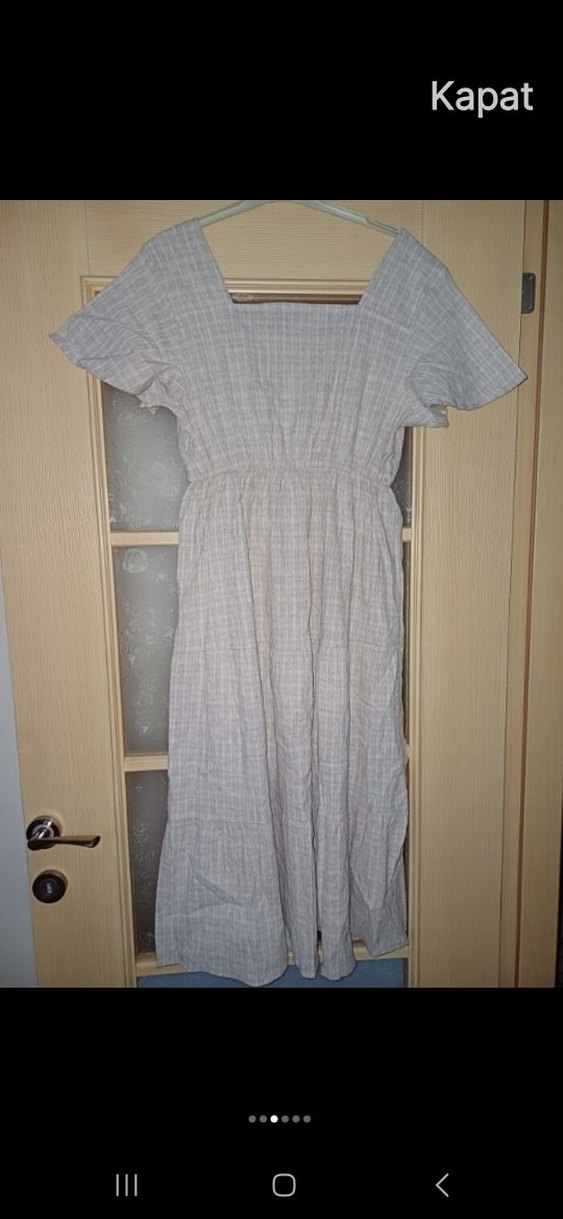 Bej Kadın Hamile Elbise - Görsel 3