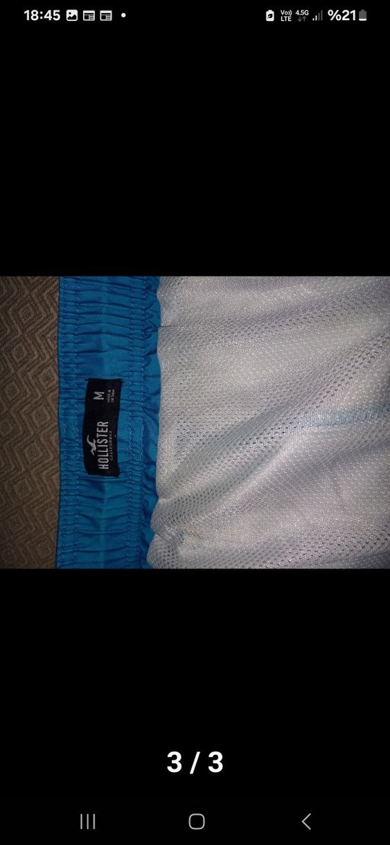 Erkek Mavi Tie-Dye Mini Şort - Görsel 3