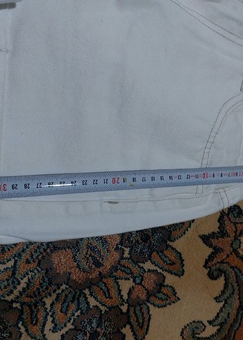 Beyaz Mini Kadın Denim Şort - Görsel 7