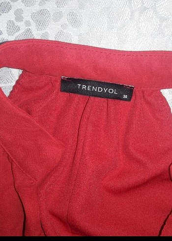 Kırmızı Fırfırlı Midi Bohem Elbise - Görsel 5