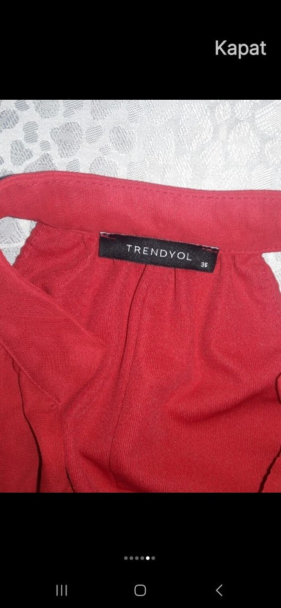 Kırmızı Fırfırlı Midi Bohem Elbise - Görsel 5