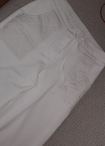 36 Beden beyaz Renk Spor cepli beyaz pantolon