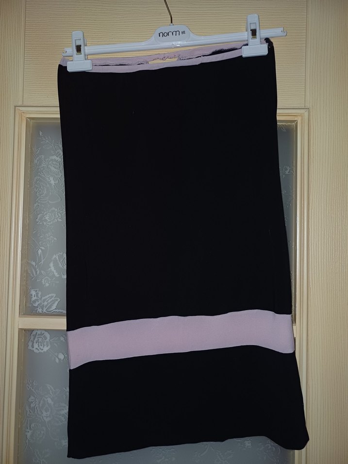 Siyah Desenli Drapeli Uzun wakkorama mini elbise - Görsel 2