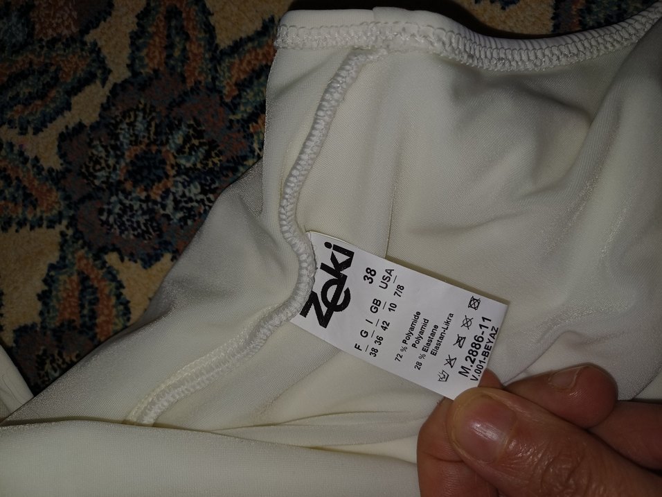 Beyaz Drapeli Kadın Mayo - Görsel 3