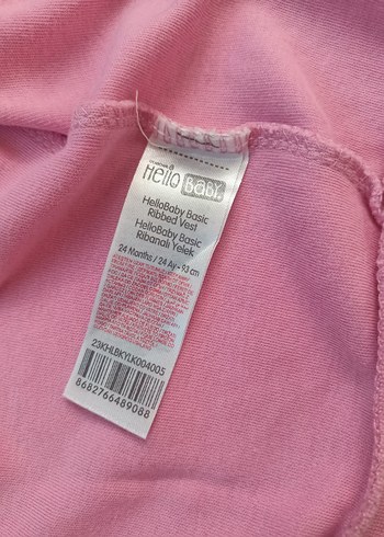 Kız Çocuk Pembe Düğmeli Kolsuz Yelek - Görsel 2