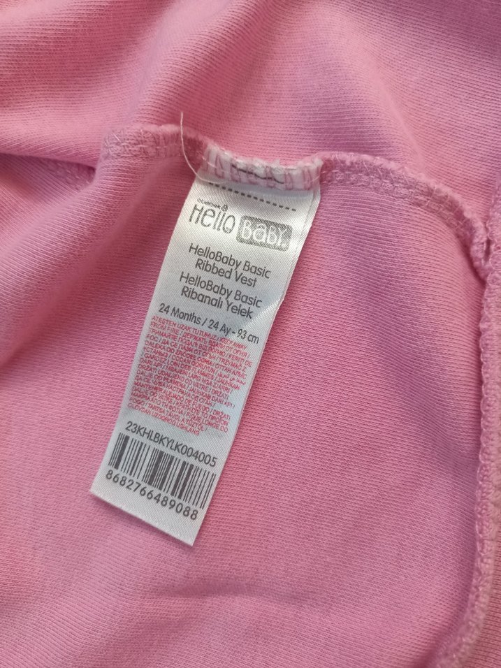 Kız Çocuk Pembe Düğmeli Kolsuz Yelek - Görsel 2