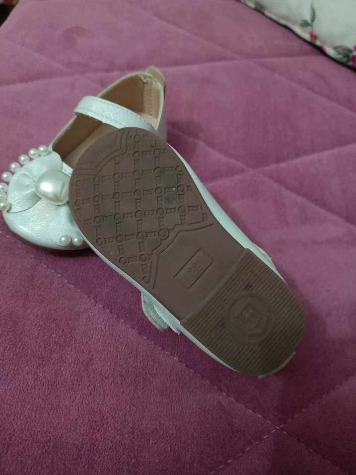 İnci Detaylı Beyaz Kız Çocuk Babet - Görsel 2