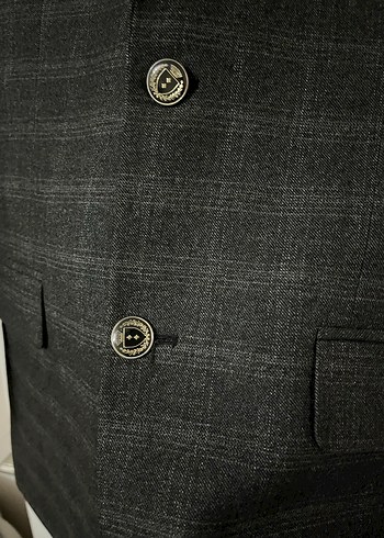 Gri Düğmeli Erkek Takım Ceketi - Görsel 2