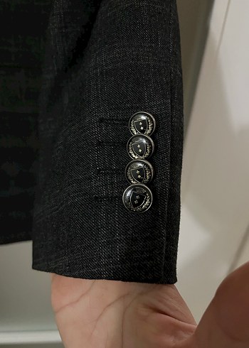 Gri Düğmeli Erkek Takım Ceketi - Görsel 3