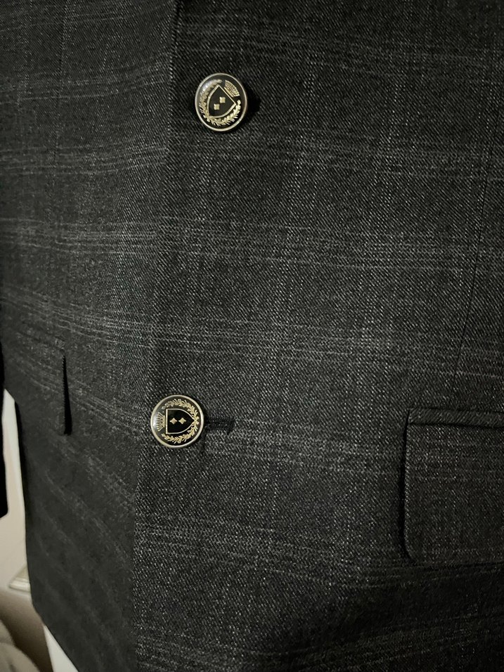 Gri Düğmeli Erkek Takım Ceketi - Görsel 2