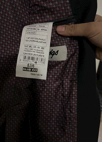 Erkek Siyah Düğmeli Normal Kesim Takım Elbise Ceket - Görsel 5