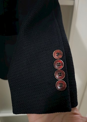 Erkek Siyah Düğmeli Normal Kesim Takım Elbise Ceket - Görsel 4