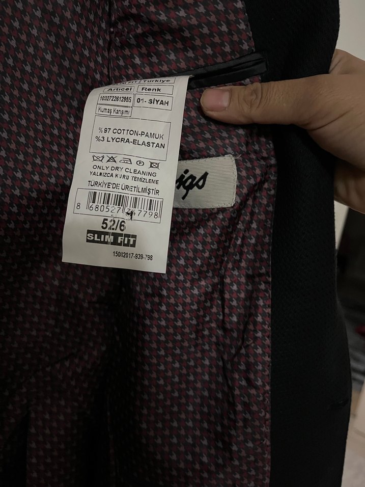 Erkek Siyah Düğmeli Normal Kesim Takım Elbise Ceket - Görsel 5