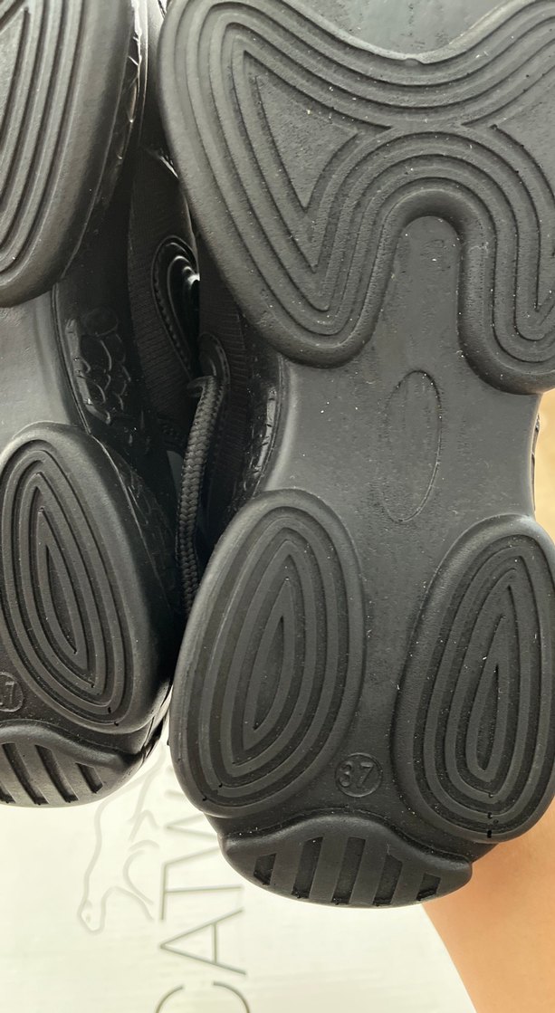 Siyah Dolgu Topuklu Bağcıklı Kadın Spor Ayakkabı - Görsel 4