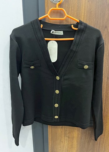 Düğmeli Siyah Kadın Ceket takım - Görsel 4