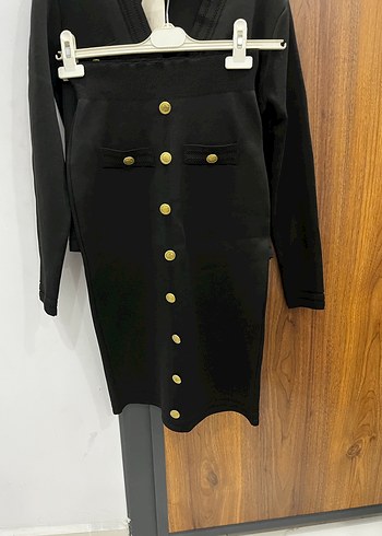 Düğmeli Siyah Kadın Ceket takım - Görsel 6