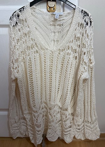 Topshop Bohem V Yaka Örgü Kadın Kazak