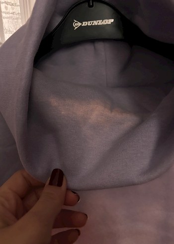 s Beden Gri Yüksek Yakalı Kadın Sweatshirt