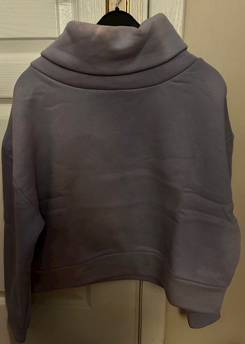 Gri Yüksek Yakalı Kadın Sweatshirt