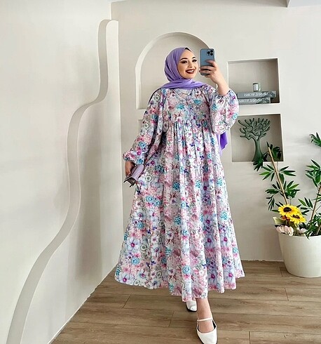 Premium Mango Kumaş Pretty Desenli Elbise