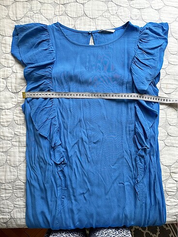 s Beden mavi Renk #mavielbise #elbise #fırfırlıelbise #mavi