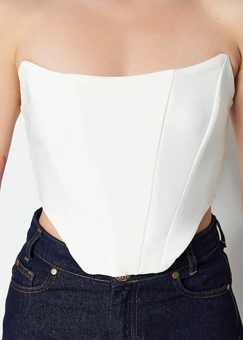Beyaz Straplez Büstiyer - Görsel 2