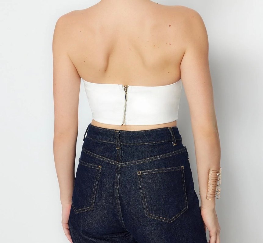 Beyaz Straplez Büstiyer - Görsel 3