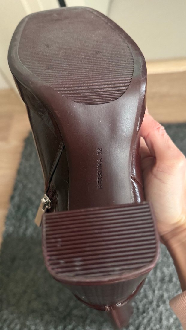 Klasik Parlak Bordo Deri Dizüstü Çizme — görsel 8/10