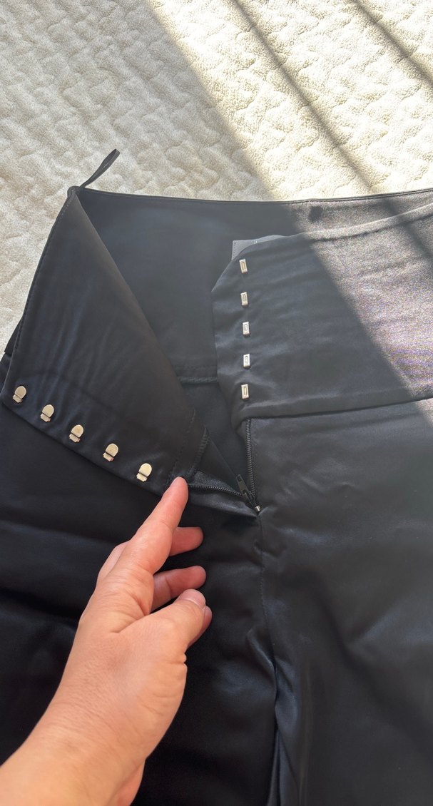 Adil ışık Siyah Kadın Midi saten Tayt - Görsel 3