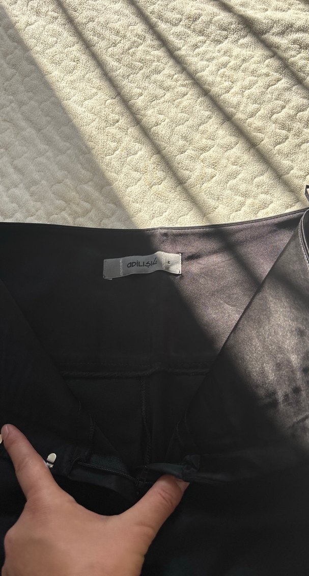 Adil ışık Siyah Kadın Midi saten Tayt - Görsel 4