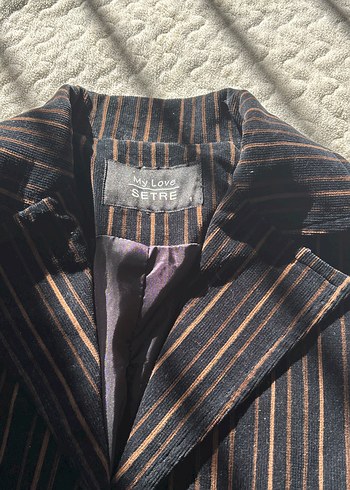 Düğmeli Kahverengi Kadın Blazer Ceket - Görsel 3