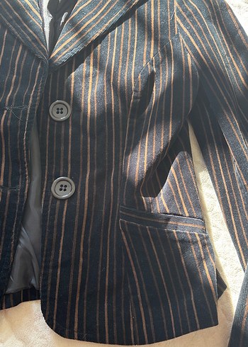 Düğmeli Kahverengi Kadın Blazer Ceket - Görsel 4