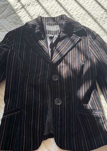 Düğmeli Kahverengi Kadın Blazer Ceket - Görsel 2