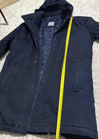 Erkek Lacivert Midi Fermuarlı Kaban - Görsel 4