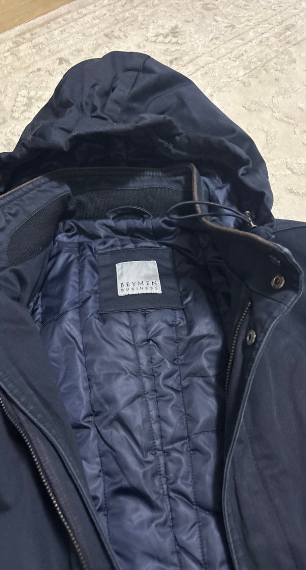 Erkek Lacivert Midi Fermuarlı Kaban - Görsel 2