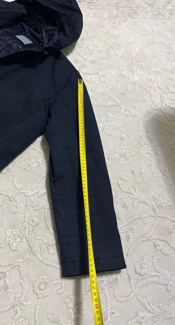 Erkek Lacivert Midi Fermuarlı Kaban - Görsel 3