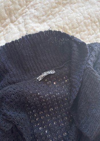 Siyah Triko Uzun Kadın Hırka sevenhill marka - Görsel 3