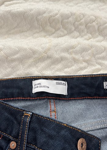 Düğmeli Lacivert erkek Denim Pantolon - Görsel 4