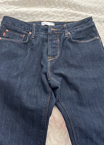 Düğmeli Lacivert erkek Denim Pantolon - Görsel 5