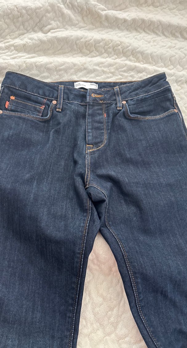 Düğmeli Lacivert erkek Denim Pantolon - Görsel 5