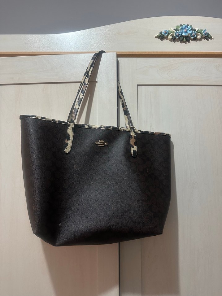 Kahverengi  Desenli Deri Kadın Çanta - Görsel 3